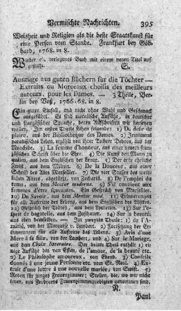 Auszüge aus guten Büchern für die Töchter. T.1-3.