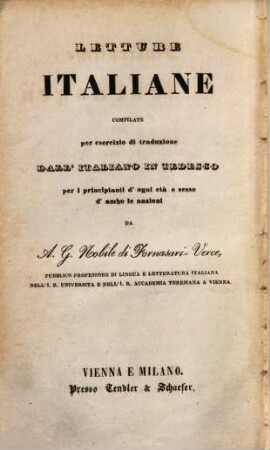 Italienische Leseübungen für Anfänger jedes Alters, 1.