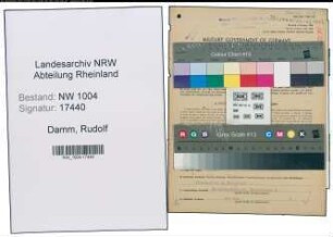 Entnazifizierung Rudolf Damm , geb. 08.04.1901 (Bueroangestellter)