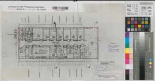 Münster (Münster) Neubau des Hygienisch-Bakteriologischen Landesuntersuchungsamtes Grundriß Kellergeschoß 1958 1 : 100 28,5 x 51 Pause Staatshochbauamt Münster Regierung Münster Nr. 34048