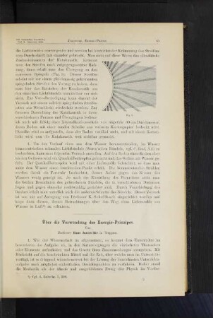 Über die Verwendung des Energie-Prinzipes.