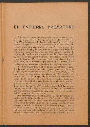 El entierro prematuro