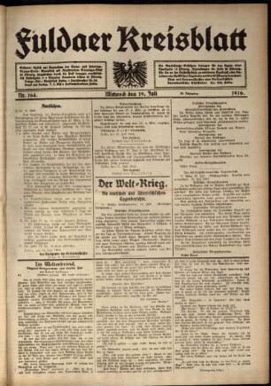 Ausgabe vom Mittwoch, den 19. Juli 1916.