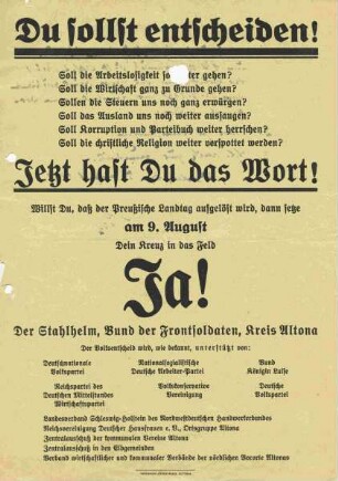 Du sollst entscheiden! ... Jetzt hast Du das Wort!