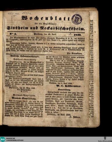 Titelseite einer Zeitung