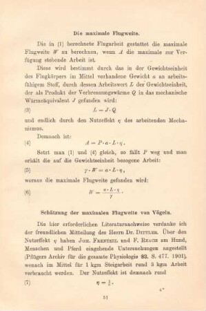 Schätzung der maximalen Flugweite von Vögeln