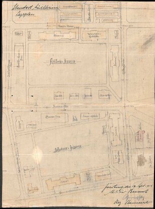 Artilleriekaserne Müllheim; Lageplan der Artillerie- und Infanteriekaserne