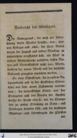Vorbericht des Übersetzers.