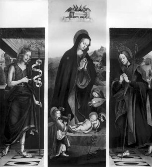Maria mit dem Kinde, Johannes dem Täufer und Jakobus minor