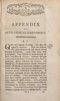 Appendix De Artis Logicae Scriptoribvs.