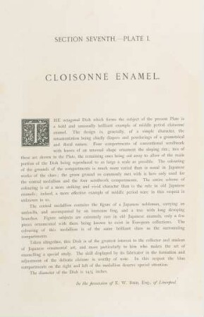 Plate I. Cloisonné enamel