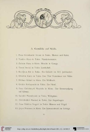 A. Gemälde auf Seide (Nr. 1-20)