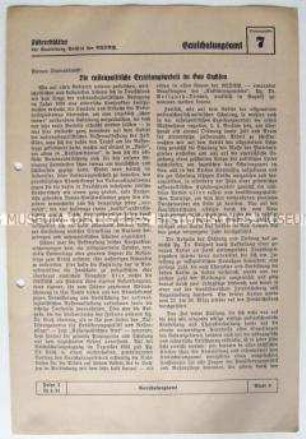 Informationsblatt der NSDAP-Gauleitung Sachsen (Gauschulungsamt) u.a. zur "rassenpolitischen Erziehungsarbeit"