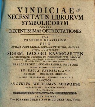 Vindiciae Necessitatis Librorvm Symbolicorvm Contra Recentissimas Obtrectationes