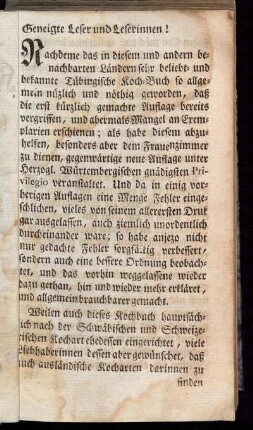 Geneigte Leser und Leserinnen!