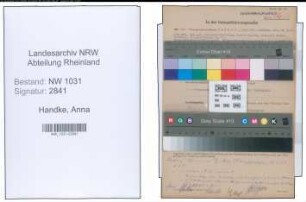 Entnazifizierung Anna Handke , geb. 30.08.1904 ()