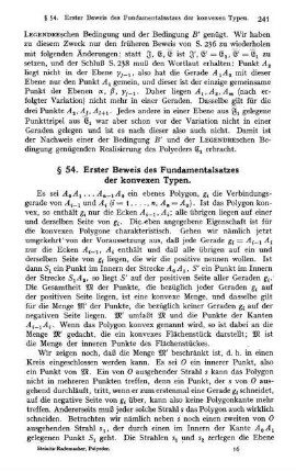§ 54. Erster Beweis des Fundamentalsatzes der konvexen Typen.