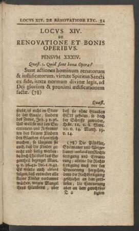 Locus XIV. De Renovatione Et Bonis Operibus