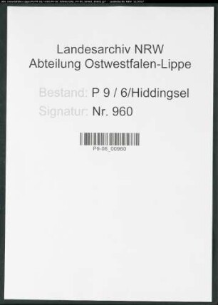 Sterberegister Standesamt Hiddingsel
