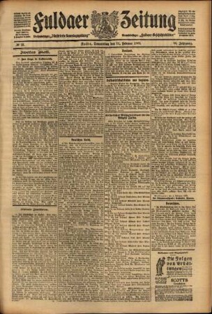 Zweite Ausgabe vom Donnerstag, den 11. Februar 1909.