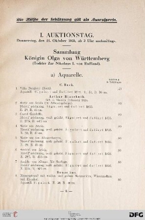 Sammlung Königin Olga von Württemberg (Nr. 1-86)