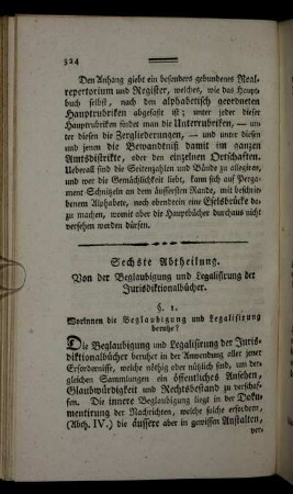 Sechste Abtheilung. - Siebente Abtheilung.