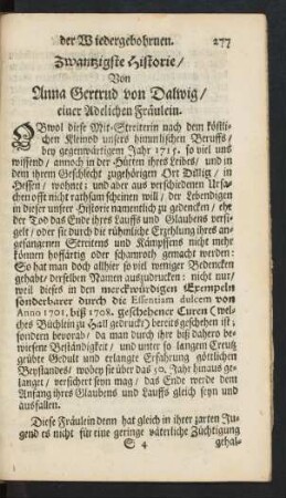Zwanzigste Historie/ Von Anna Gertrud von Dalwig ...