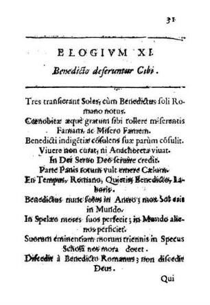 Elogivm XI. Benedicto deferuntur Cibi.