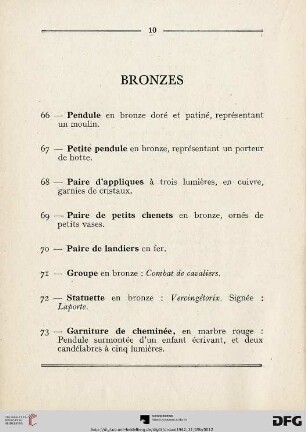 Bronzes (Nr. 66-73)