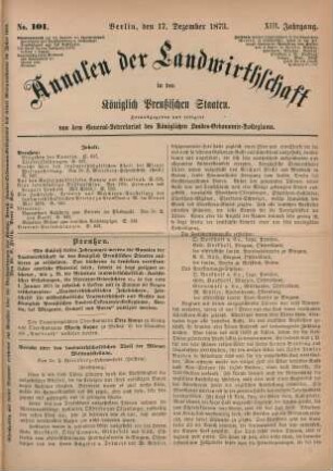 No. 101. Berlin, den 17. Dezember 1873. XIII. Jahrgang.