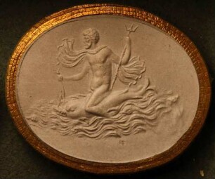 Neptun reitet auf einem Delphin (Daktyliothek, Erstes Mythologisches Tausend)