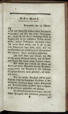 Erster Brief. - Fünfter Brief.