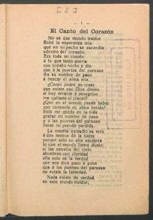 El canto del corazón