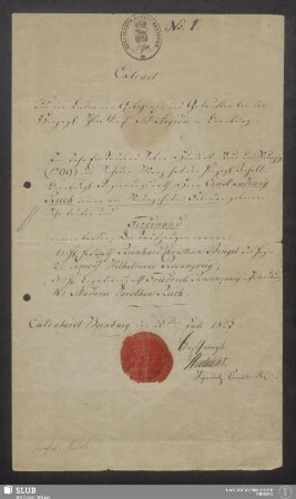 1: Extract aus den Listen der Gebohrnen und Getauften bei der Herzogl. Schloßkirche Sct. Aegidii in Bernburg - XVII 486 4. (1) : Im Jahr Ein Tausend Sieben Hundert Neun und Neunzig (1799) den Sechsten März hat der Herzogl. Anhalt-Bernburg. Regierungsrath Herr Ernst Ludewig Reich seinen am Neunzehnten Februar gebornen Sohn Taufen und Ferdinand nennen lassen