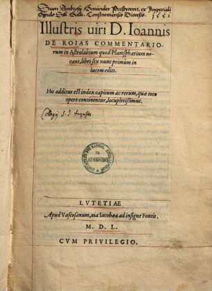 Commentariorum in Astrolabium quod planisphaerium vocant, libri sex
