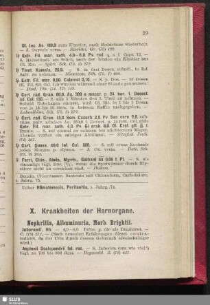 X. Krankheiten der Harnorgane