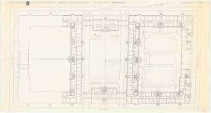 Wohnhausbauten der Reichsbank Berlin, Berlin-Schmargendorf. Cunostraße, Forckenbeckstraße, Kissinger Platz, Block Q Häuser 23 -46: Grundriss Erdgeschoss 1:200, (von Inv.nr. 39042)