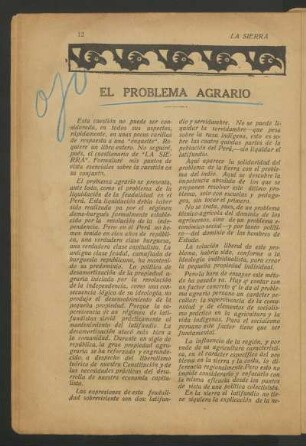 El problema agrario
