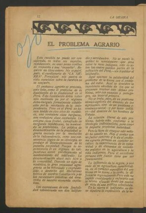 El problema agrario