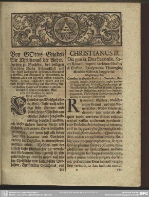 [Mandatum Electoris Sax. Christiani II.]