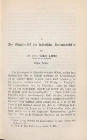 187-252 Zur Charakteristik der lutherischen Sacramentslehre : erster Artikel