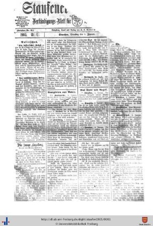 30. Jg: Staufener Wochenblatt (1921 bis 1934 als Staufener Tagblatt)