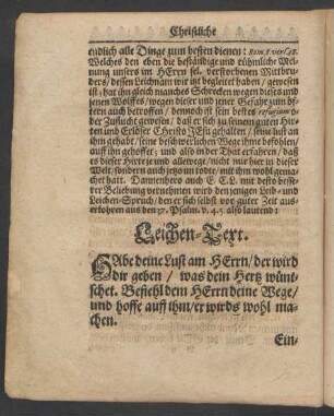 Leichen-Text. [37. Psalm. v. 4. 5.]