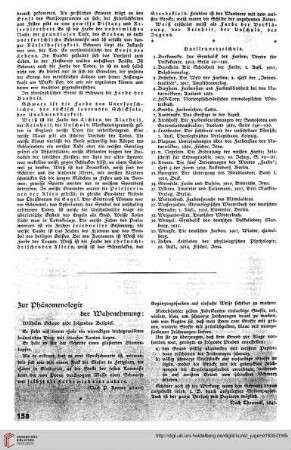 N.F. 15.1935: Zur Phänomenologie der Wahrnehmung