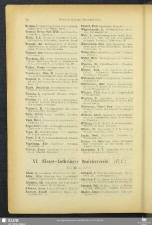 XI. Elsass-Lothringer Bezirksverein.