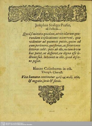 Josephus Scaliger Praefat. Ad Festum