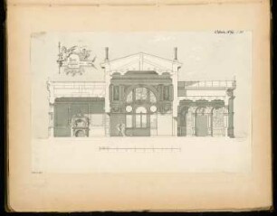 Gartenhaus Monatskonkurrenz Oktober 1877: Aufriss Vorderansicht; Maßstabsleiste