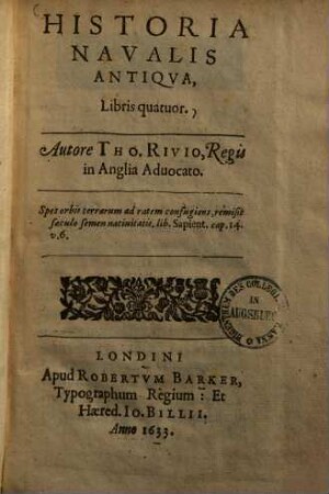 Historia navalis antiqua, libris quatuor