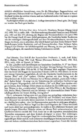 Seiler, Otto J. :: Brücke über den Atlantik : Hamburg u.a., Hapag, 1983