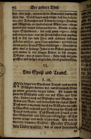 II. Von speiß und Tranck.